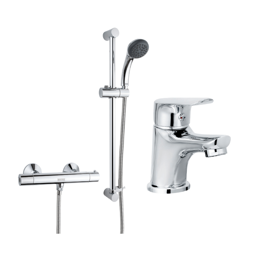 Bristan Zing Bar Mixer & Aster Mono Basin Mixer Pack 1 Image 1
