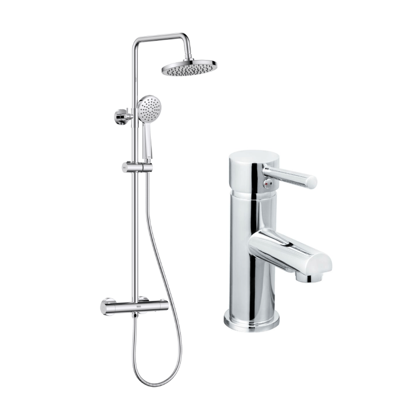 Bristan Mio Mono Basin Mixer & Zing Dual Shower Mixer Pack 2 Image 1