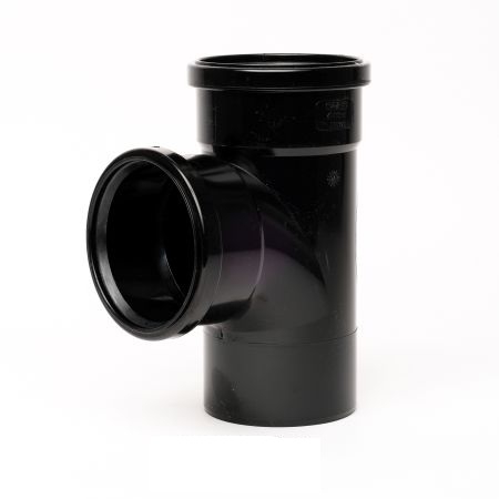 Davant 110mm 92 degree Double Socket Branch with boss  - Black SPB0010 Image 1