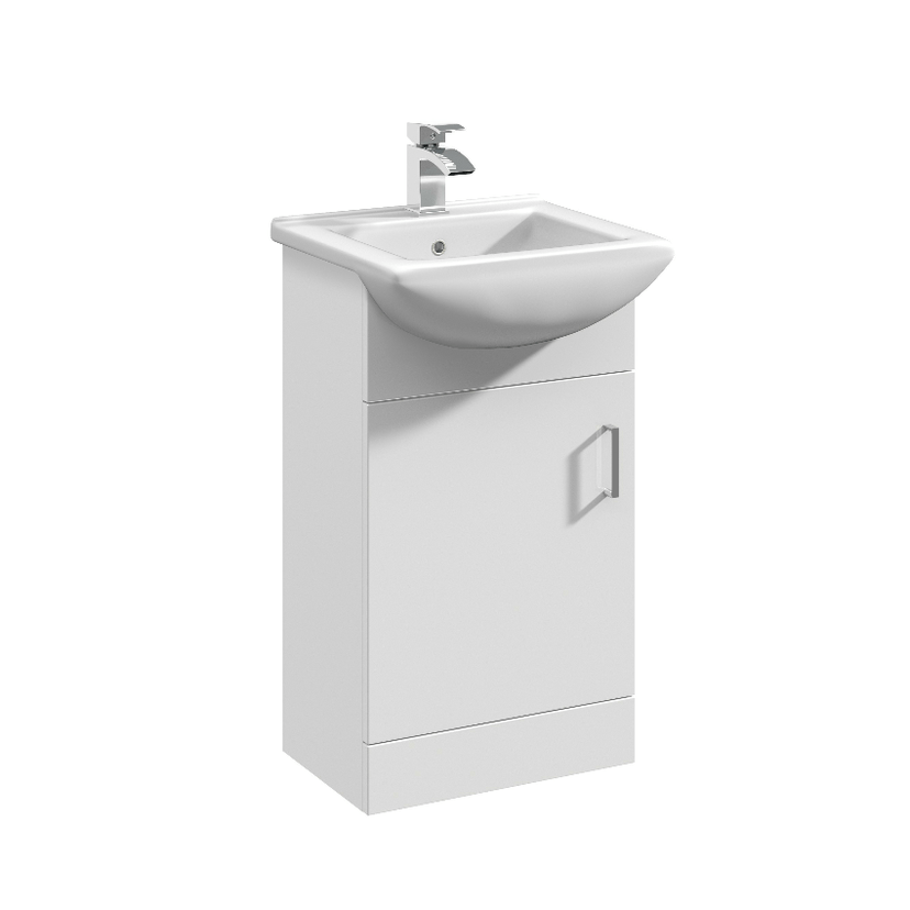 Instinct Della 450mm F/S Unit & 1TH Basin Gloss White Image 1