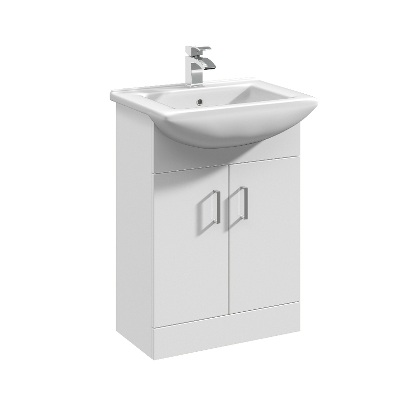 Instinct Della 550mm F/S Unit & 1TH Basin Gloss White Image 1