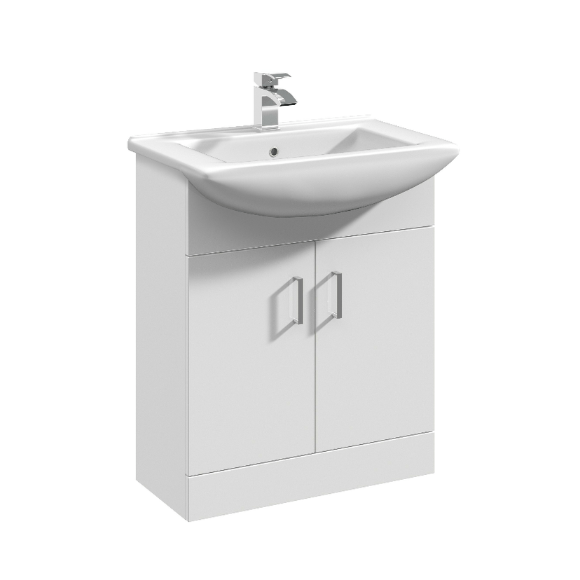 Instinct Della 650mm F/S Unit & 1TH Basin Gloss White Image 1