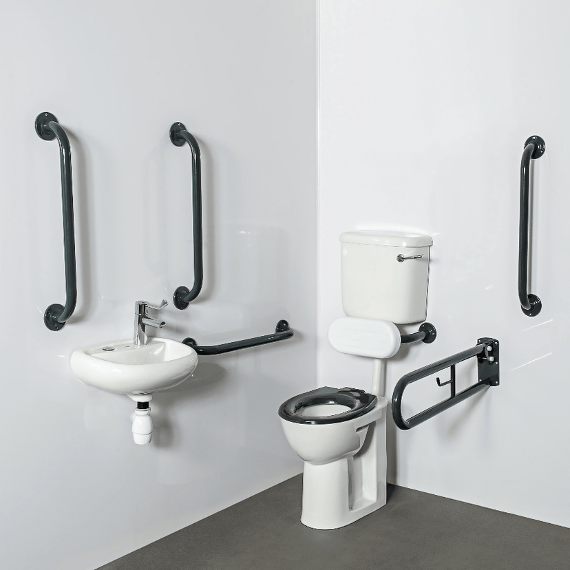 Instinct DOCM Pack - L/L, Basin (2TH), Rails + Seat Dark Grey 215KDG Image 1