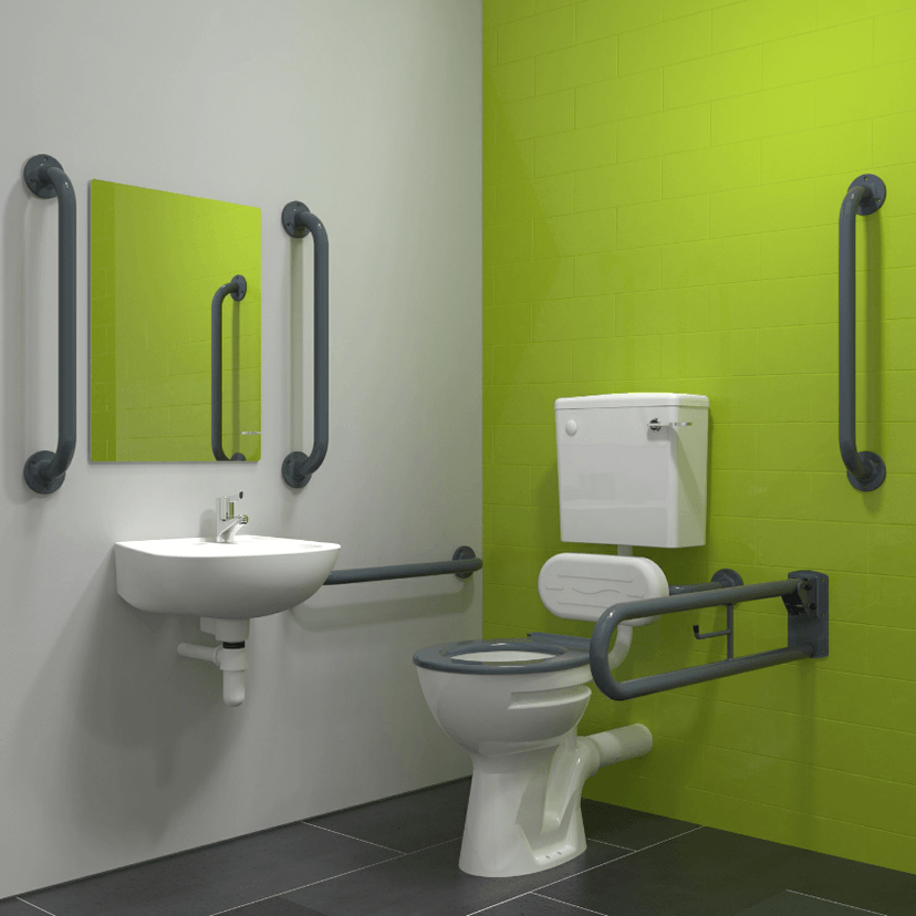 Instinct DOCM Pack - L/L, Basin (1TH), Rails + Seat D/Grey 215K1TH/DG Image 1