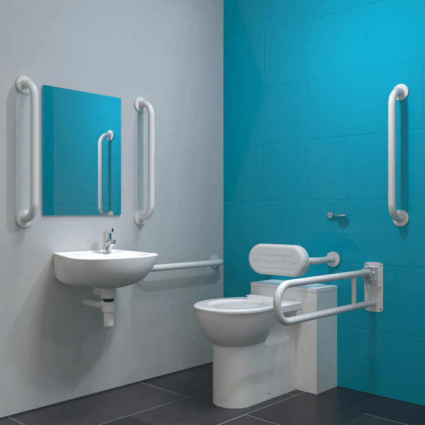 Instinct DOCM Pack-BTW,Conc Cist,Basin (2TH),Rails+Seat White DM800KWH Image 1