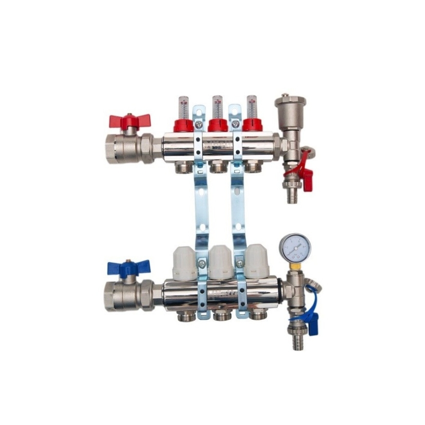 Hetta Manifold 3 way c/w Iso Valves, Gauges Image 1