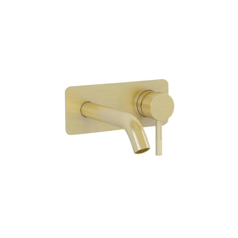 Instinct Azerley Wall Mounted Basin Mixer Brushed Brass INSAZ005BB Image 1
