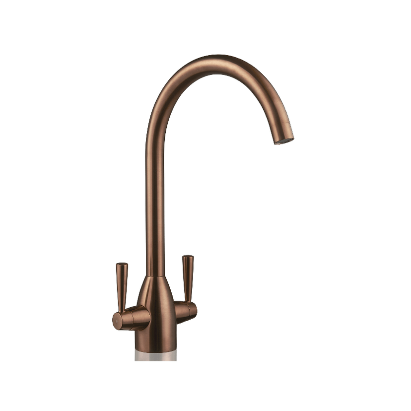 Instinct Brandsby Twin Lever Mono Kitchen Mixer Copper INSBRTKMCO Image 1