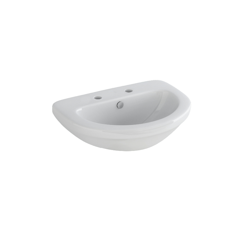 Instinct Della/Kiso Round 560mm Pedestal Basin 2TH White INSDE005A Image 1
