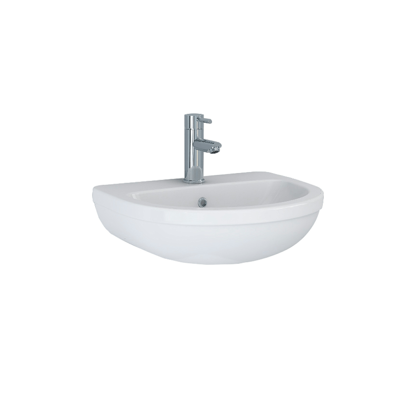 Instinct Della/Kiso Round 500mm Pedestal Basin 1TH White INSDE007 Image 1