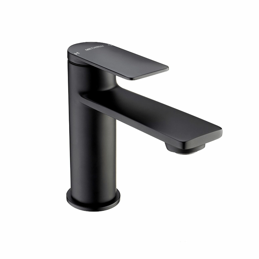 Instinct Keal Mono Basin Mixer (Click Waste) Matt Black INSKEBMMB Image 1