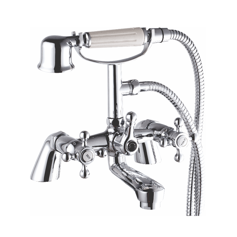 Instinct Kensington Cross Bath Shower Mixer + Kit Chrome INST-KNX-BS Image 1