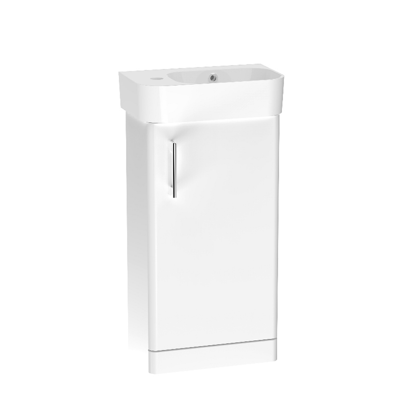 Instinct Allerston 400mm F/S Single Door Cloakroom Basin Unit Gl White Image 1