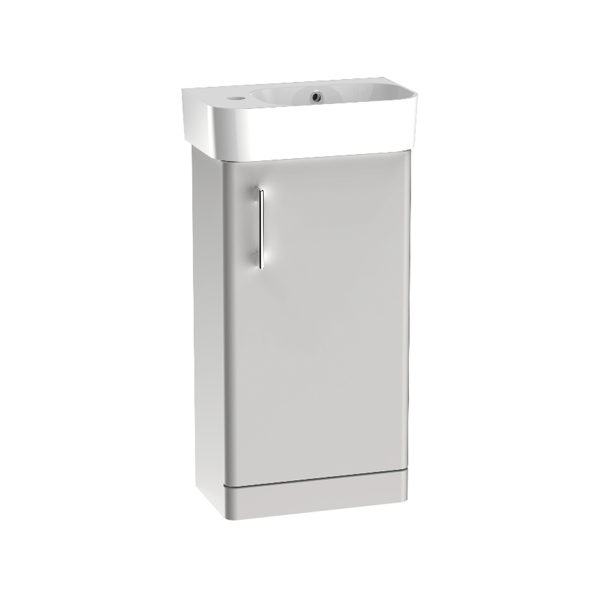 Instinct Allerston 400mm F/S Single Door Cloakroom Basin Unit Light Gr Image 1