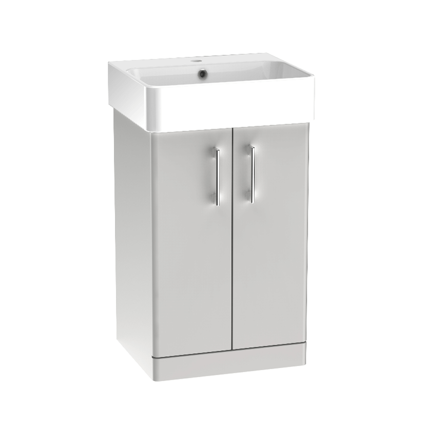 Instinct Allerston 500mm F/S Two Door Basin Unit Matt Light Grey Image 1