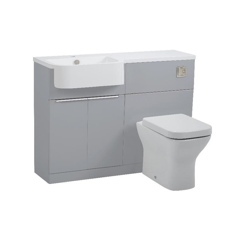 Instinct Keros 1200mm BTW F/S Semi C'top Unit LH Gl Light Grey 12BWLGL Image 1