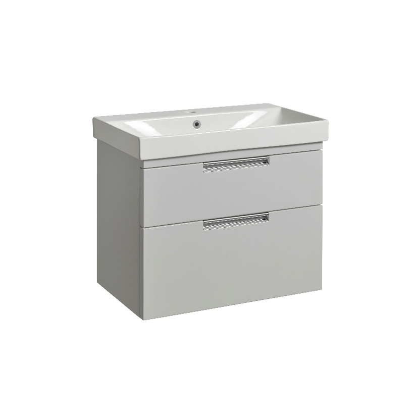 Instinct Espada 600mm W/M 2 Drawer Basin Unit Gloss Light Grey 414110 Image 1
