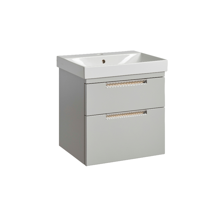 Instinct Espada 500mm W/M 2 Drawer Basin Unit Gloss Light Grey 41412 Image 1
