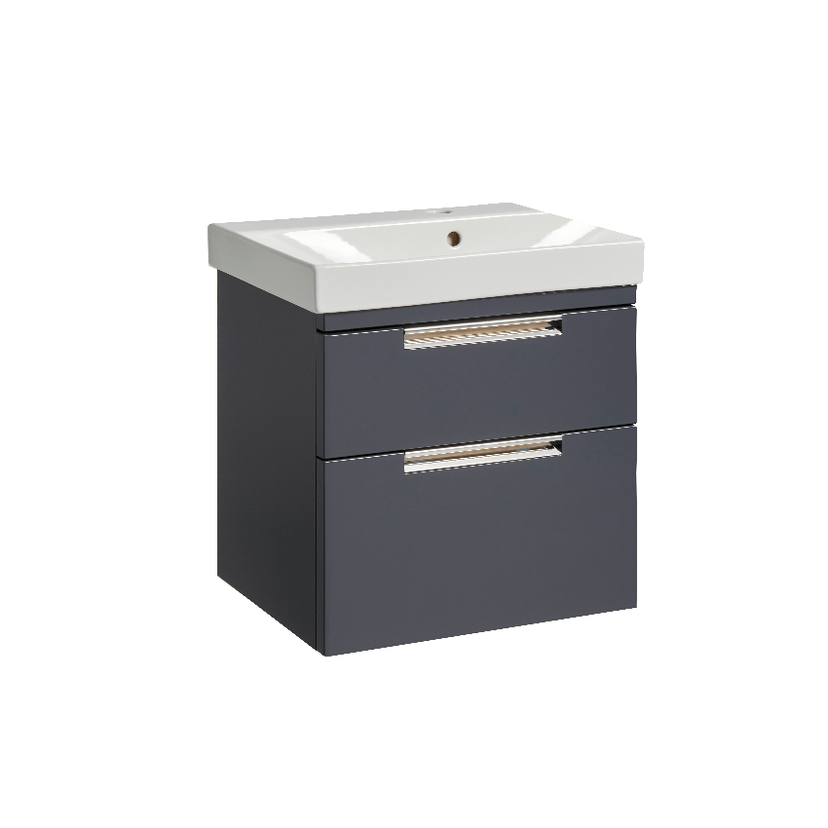 Instinct Espada 500mm W/M 2 Drawer Basin Unit Midnight Grey INST041413 Image 1