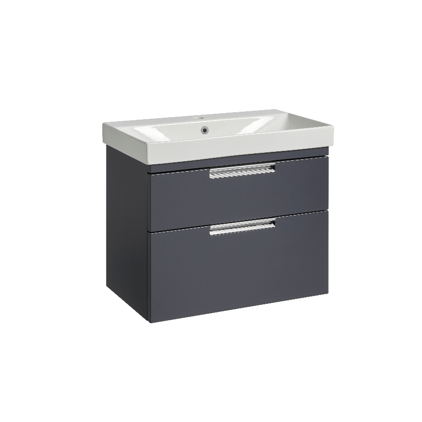 Instinct Espada 600mm W/M 2 Drawer Basin Unit Midnight Grey 414811 Image 1