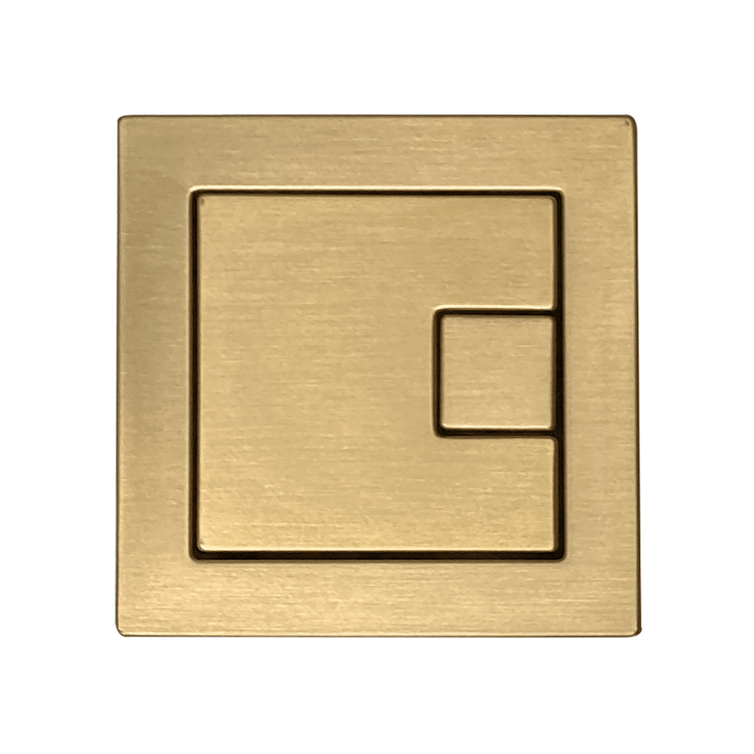 Instinct Nuance Square Dual Flush Button Brushed Brass INST13035 Image 1
