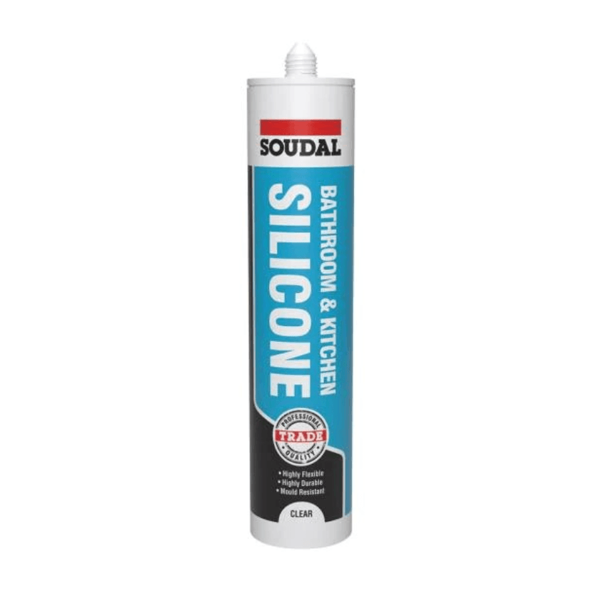 Soudal Bathroom and Kitchen Sanitary Silicone Clear 290ml 144383 Image 1