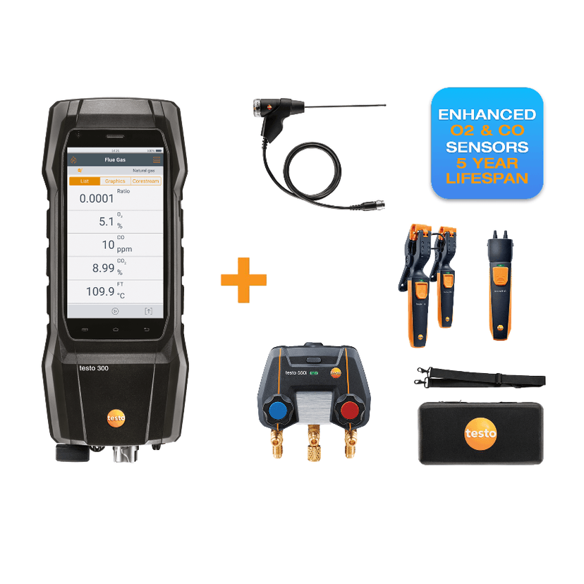 Testo 300+ Flue Gas Analyser - Heat Pump Kit 300564 3004 04 Image 1