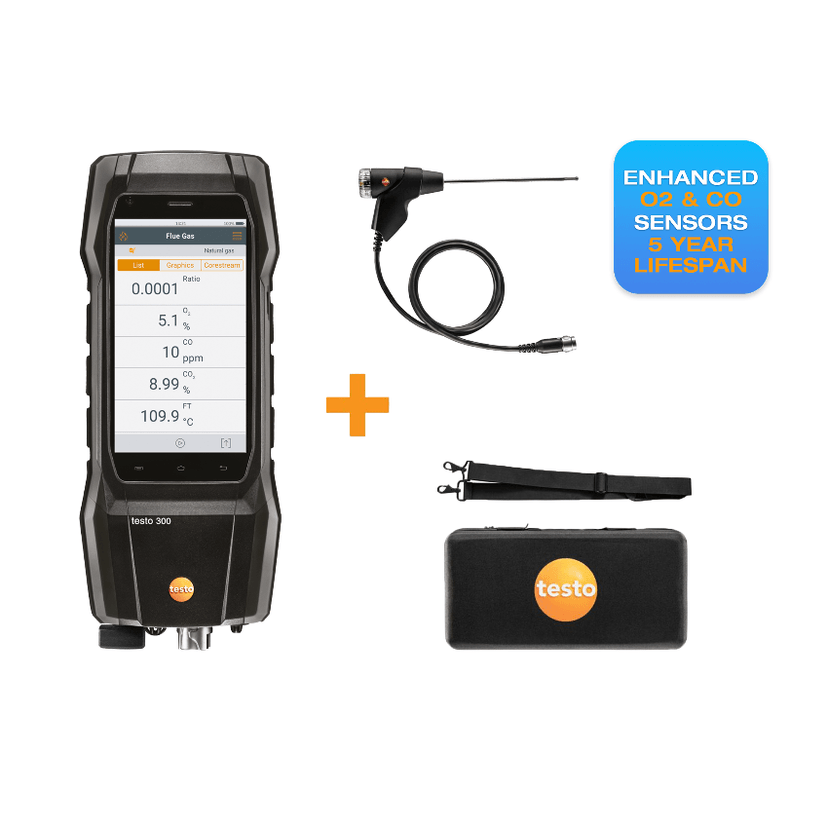 Testo 300+ Flue Gas Analyser - Standard Kit 0633 3004 12 Image 1