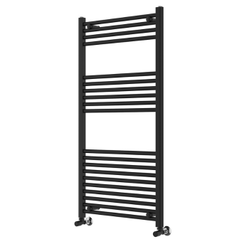 Instinct 600 x 1200mm Black Straight Towel Rail 22mm PHGT120-60ZMB Image 1