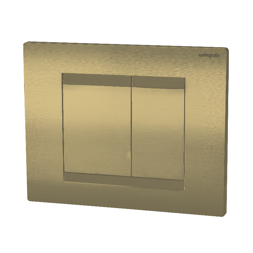 Wirquin Essential Dual Fush plate - Cable Operated B'Brass 50120764 Image 1