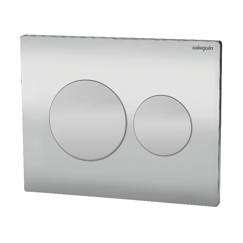 Wirquin Luna Dual Fush plate - Cable Operated Chrome 50120787 Image 1