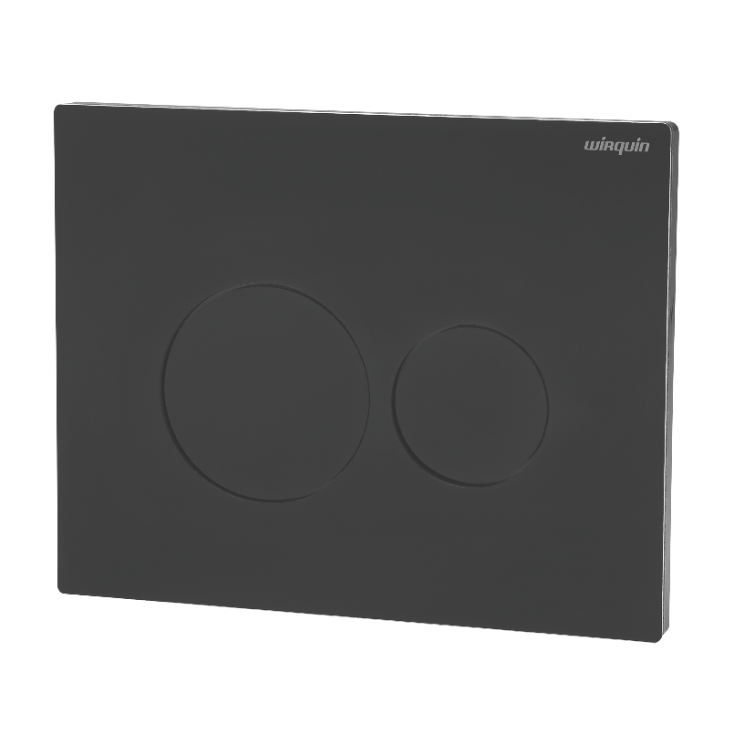 Wirquin Luna Dual Fush plate - Cable Operated Matt Black 50120789 Image 1