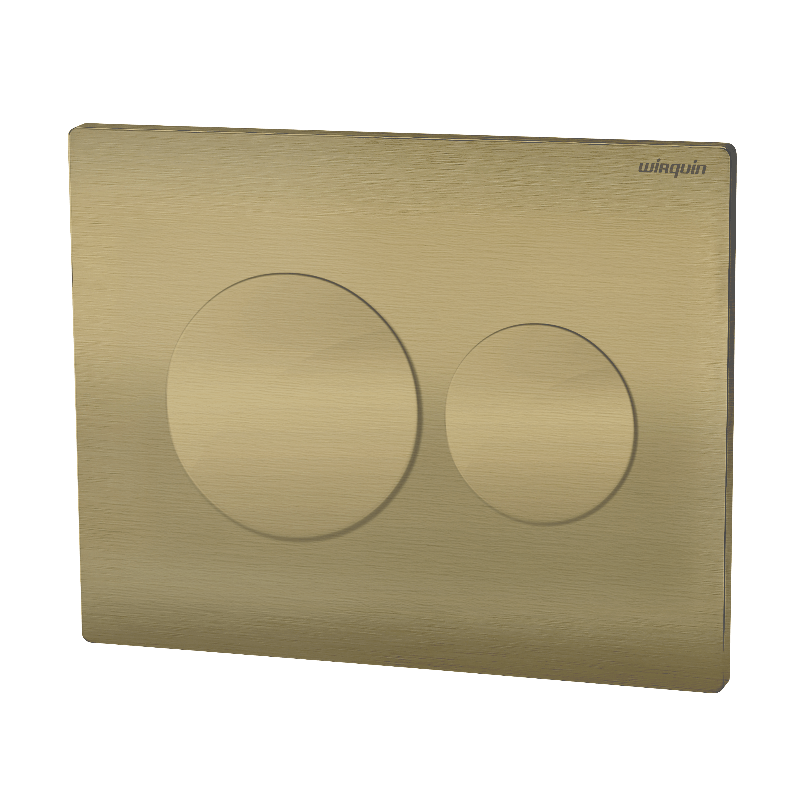 Wirquin Luna Dual Fush plate - Cable Operated Brushed Brass 50120791 Image 1