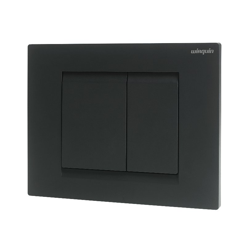 Wirquin Essential Dual Fush plate - Cable Operated Matt Black 55722889 Image 1
