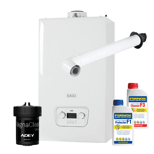 Baxi 836 Combi Boiler, Horizontal Flue & Fernox Chemicals