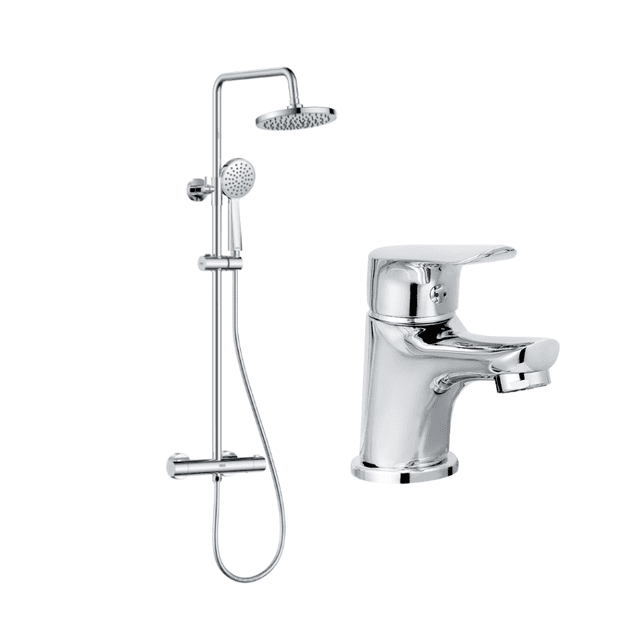 Bristan Zing Dual Bar Mixer & Aster Mono Basin Mixer Pack 2