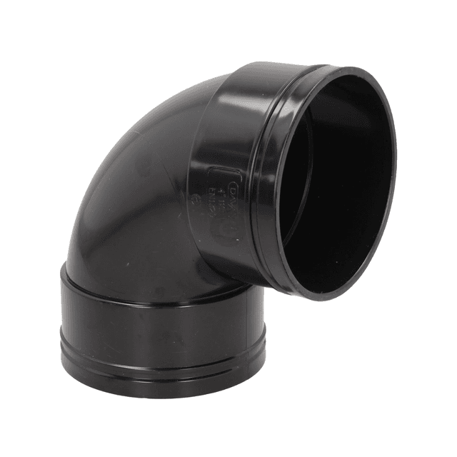 Davant 110mm Solvent 92 degree Double Socket Bend - Black SSB0003
