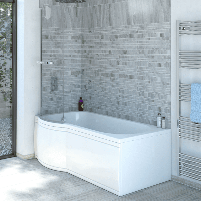 Fresssh Cullin 1675mm L/Hand P Shape Bath Set (inc. Screen & Panel)