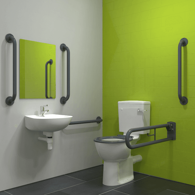 Instinct DOCM Pack Rimless,C/C,Basin (1TH),Rails+Seat D/Grey 200K1THDG