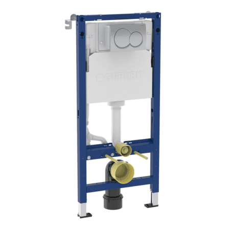 Geberit Alpha Frame, 112 cm, Cist & Round Flush Plate Ch 458.041.21.2