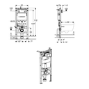 Geberit Alpha Frame, 112 cm, Cist & Square Flush Plate Ch 458.040.21.2 Image 2