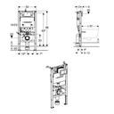 Geberit Alpha Frame, 98 cm, Cist & Square Flush Plate Ch 458.037.21.2 Image 2