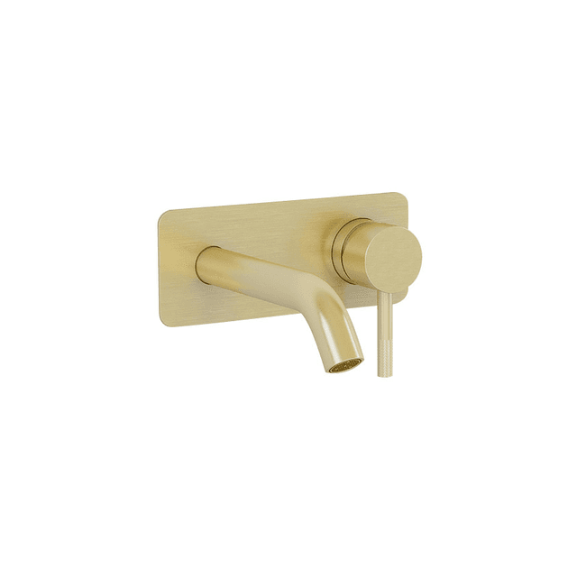 Instinct Azerley Wall Mounted Basin Mixer Brushed Brass INSAZ005BB