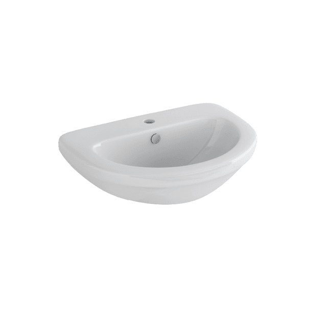 Instinct Della/Kiso Round 560mm Pedestal Basin 1TH White INSDE005