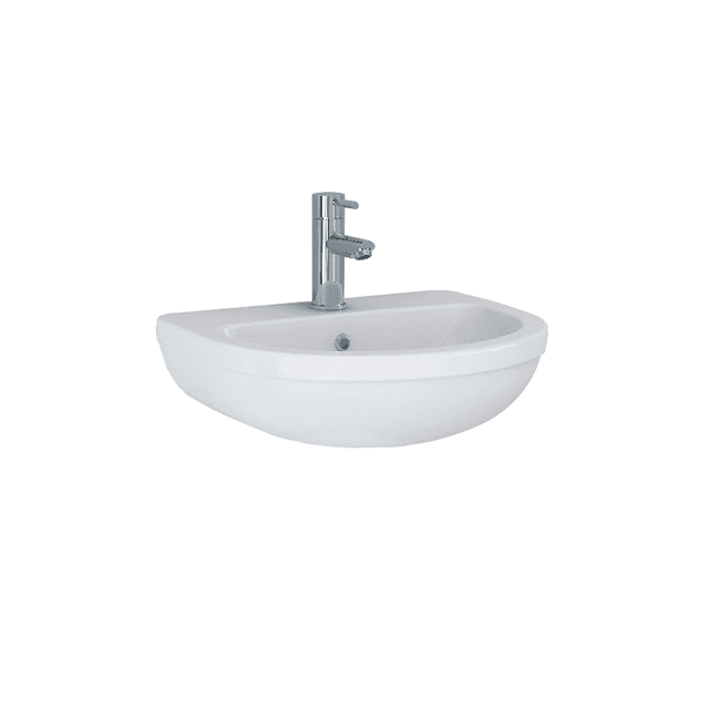 Instinct Della/Kiso Round 500mm Pedestal Basin 1TH White INSDE007