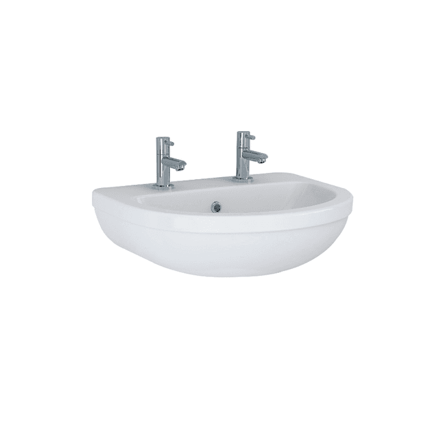 Instinct Della/Kiso Round 500mm Pedestal Basin 2TH White INSDE007A