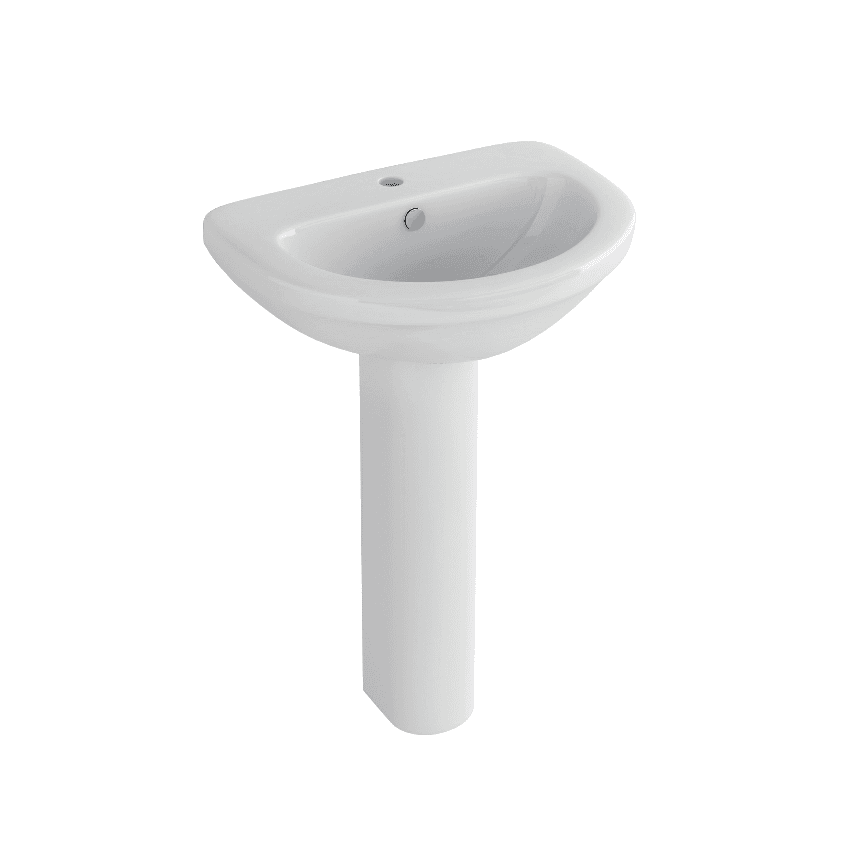 Instinct Della/Kiso Round Full Pedestal White INSDE009 Image 1