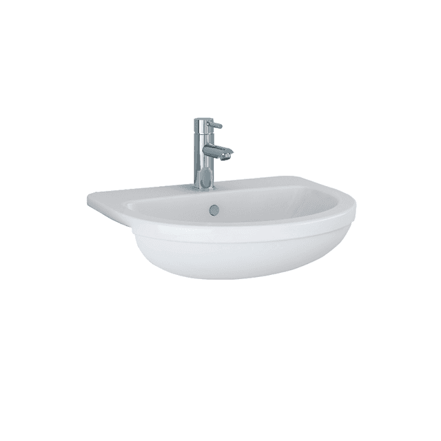 Instinct Della/Kiso Round 560mm Semi C'top Std Basin 1TH White DE011
