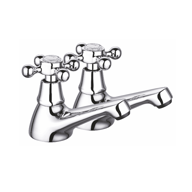 Instinct Kensington Cross Basin Taps (Pair) Chrome INST-KNX-BP