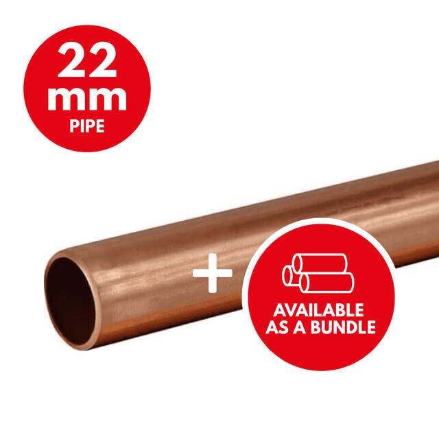 22mm TX Copper Pipe 3m Length